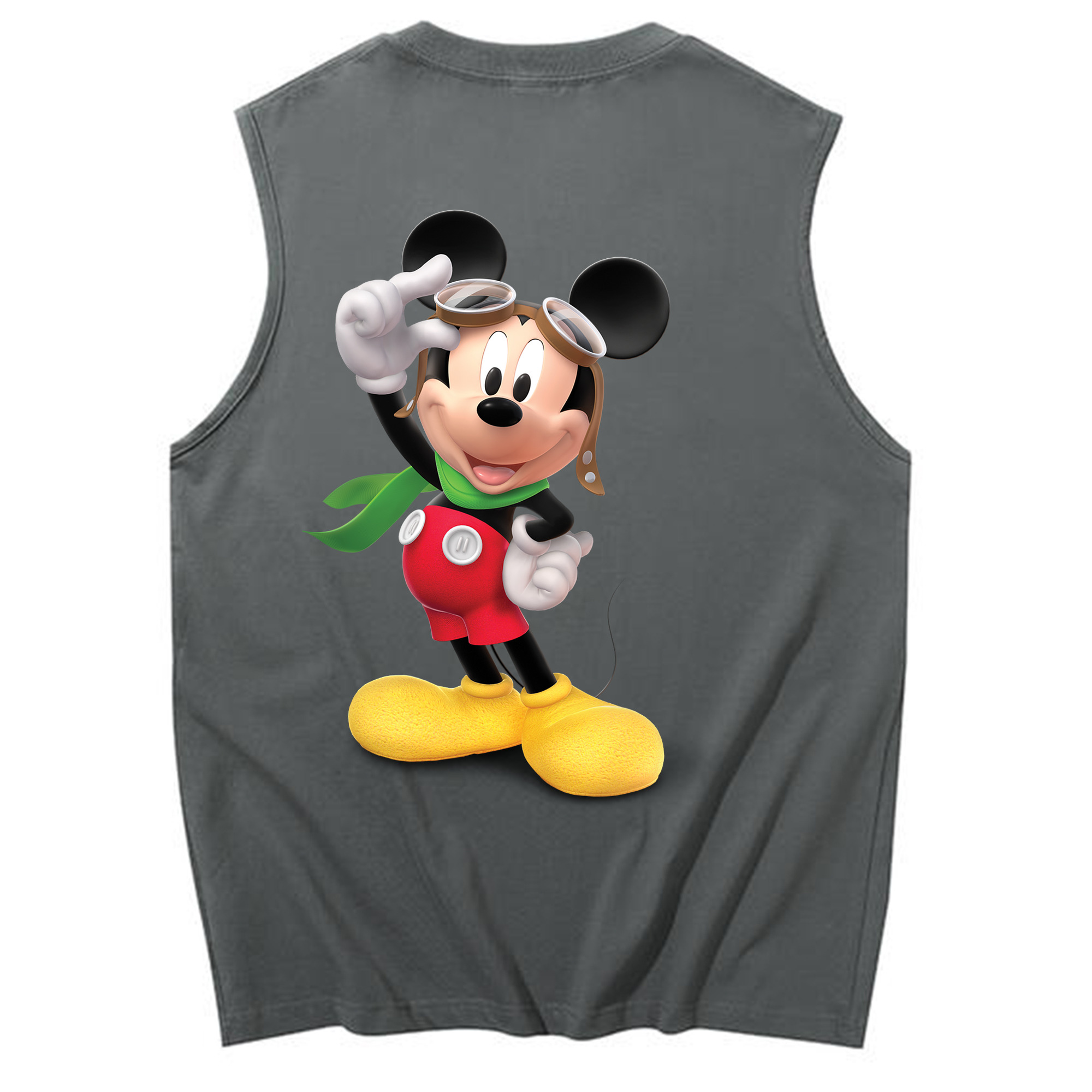 ミッキーマウス Mickey Mouse コットン100％タンクトップ（背面プリント）